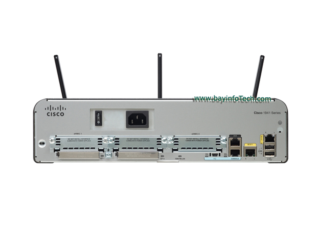 CISCO1941W-A-K9 Cisco 1941 256MB Flash/512MB DRAM Router w/802.11 a/b/g/n FCC Compliant WLAN ISM